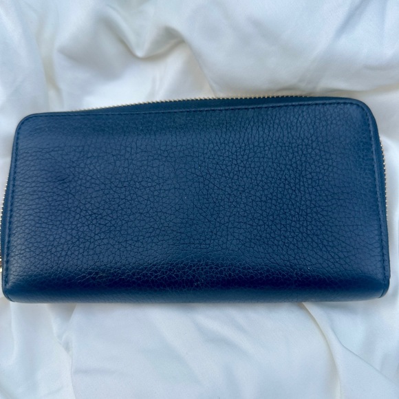 Coach Navy Leather Zip Wallet - Picture 4 of 6